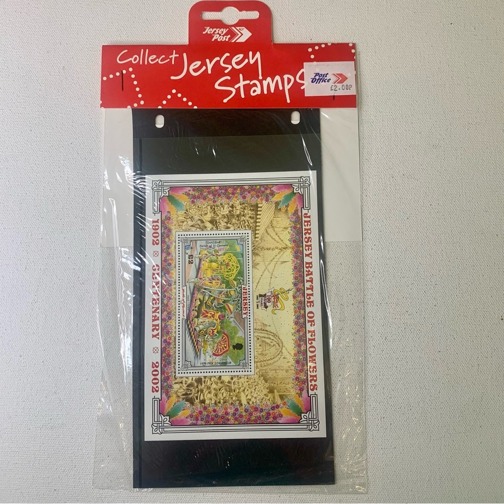 Jersey Presentation Pack 2002 Battle of Flowers Centenary Miniature Stamp Sheet